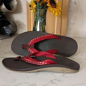 Chaco Women's Red and Brown Flip-Flop Sandals